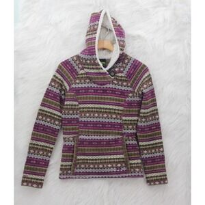 Koppen Sweater Womens S Fair Isle Nordic Pattern Sherpa Hoodie Granola Cabin